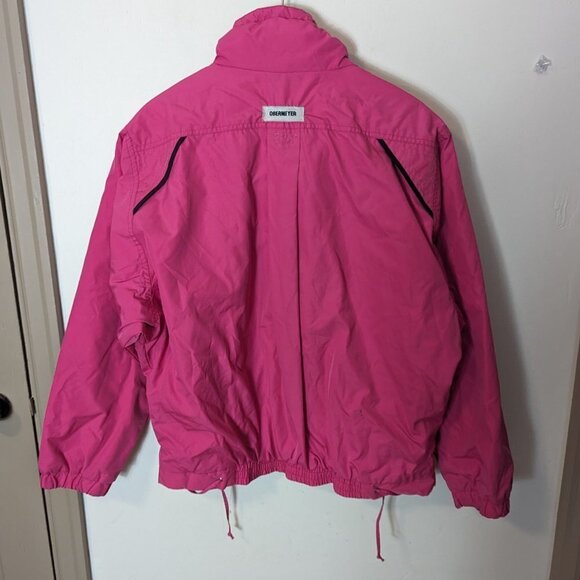 Vintage Obermeyer Jacket Apres Ski Barbie Pink Zippered Kangaroo Pocket Size 12 - Picture 3 of 8
